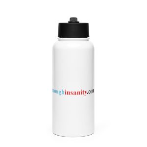 Stainless steel water bottle with a straw lid