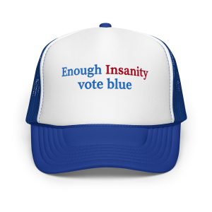 Foam Trucker Hat White/Blue | Enough Insanity
